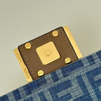 BAGUETTE MINI 19 BAG IN CERULEAN BLUE MONOGRAM DENIM WITH GOLD HARDWARE