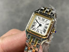 PANTHERE DE CARTIE 22MM QUARTZ GOLD STEEL WHITE DIAL
