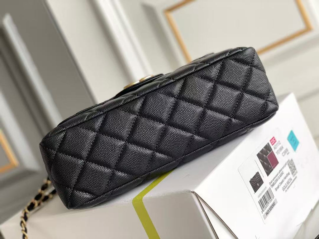 Chanel Hobo Bag Black Gold Calfskin