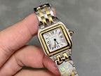 PANTHERE DE CARTIE 22MM QUARTZ GOLD STEEL WHITE DIAL BEST VERSION