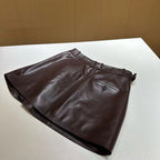 Loewe Draped Leather Skirt Lambskin
