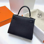 hm kelly 32cm black togo leather silver hardware