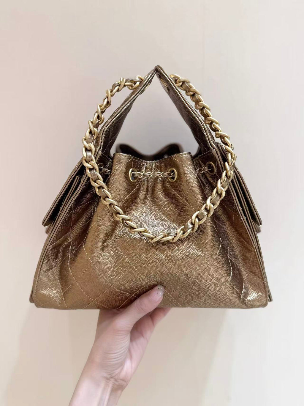Chanel Hobo Bag 30cm Gold Lambskin