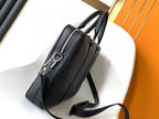 LV Porte-Documents Voyage PM Handbag Black Taiga leather