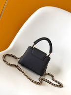 LV Capucines Bag 16cm Black Taurillon Cowhide Leather