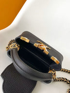 LV Capucines Bag 16cm Black Taurillon Cowhide Leather