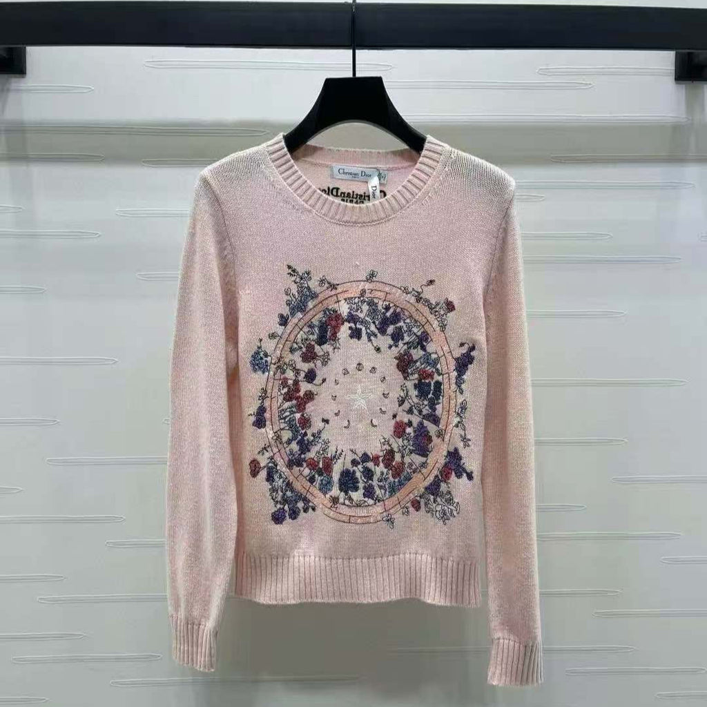 Dior Sweater Pink Mix Colors Wool