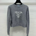 Prada Sweater Gray White Wool