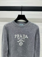 Prada Sweater Gray White Wool