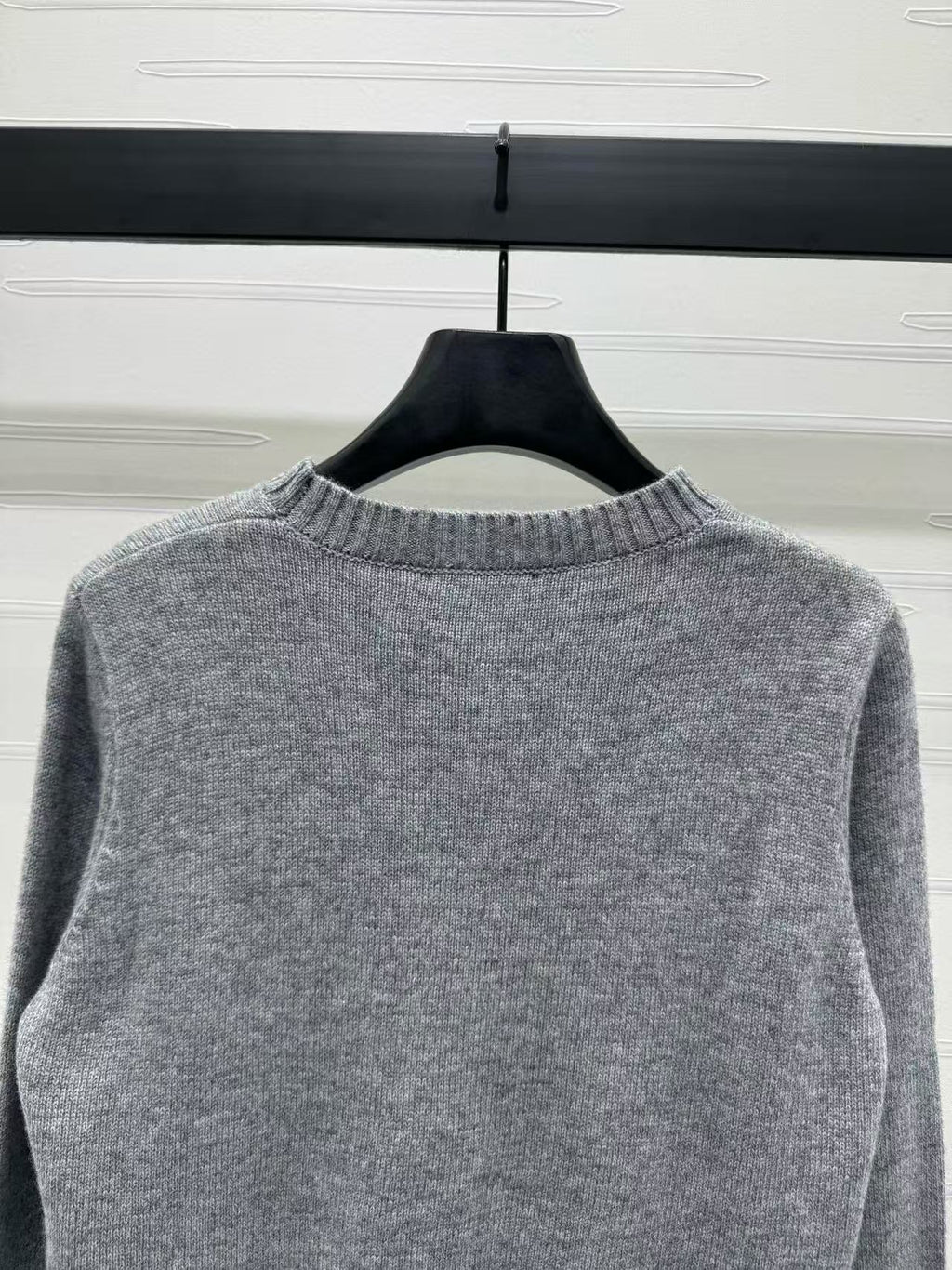 Prada Sweater Gray White Wool