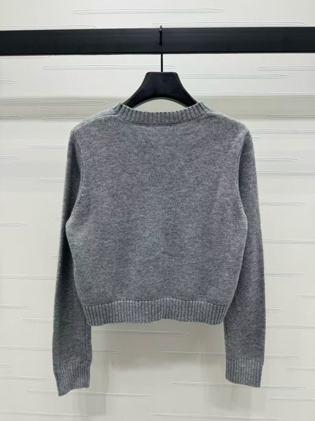 Prada Sweater Gray White Wool
