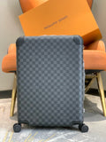 Louis Vuitton Horizon 55 Suitcase Gray Black Leather