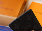 Louis Vuitton Card Wallet Black Cowhide Canvas