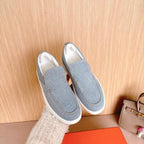 Hermes Loafer Blue White Denim leather