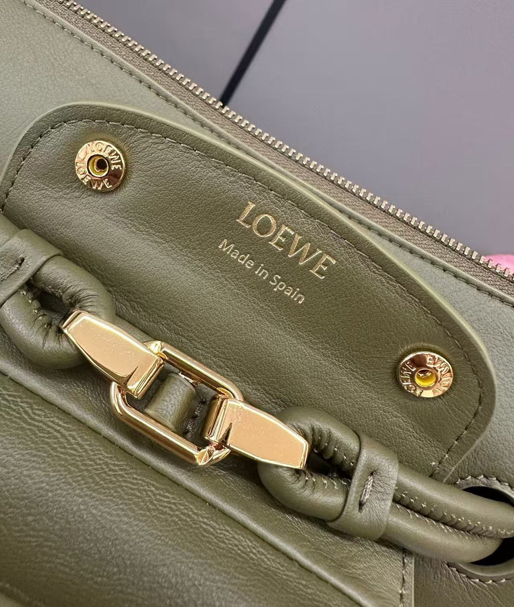 Loewe Madrid Bag Olive Green Calfskin