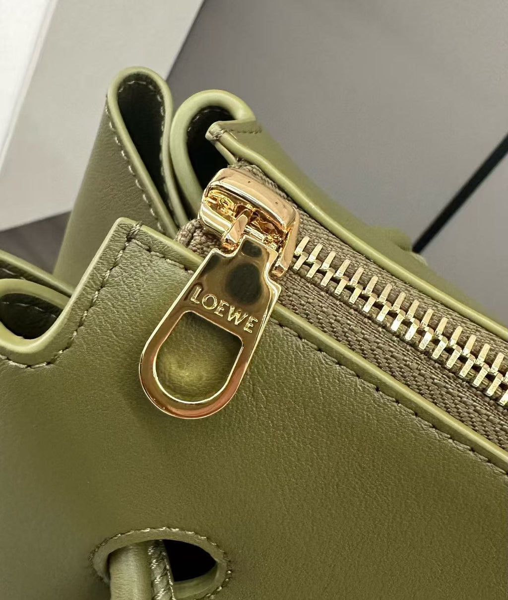 Loewe Madrid Bag Olive Green Calfskin