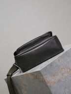 Saint Laurent Niki Logo Plaque Messenger Bag Dark Green Calfskin