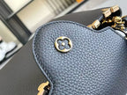 LV Capucines Hanbag Black Gold Cowhide