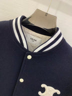 Celine 25 Jacket Blue White Wool