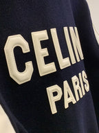 Celine 25 Jacket Blue White Wool