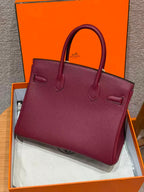 HM BIRKIN 25CM BURGUNDY TOGO LEATHER SILVER  HARDWARE