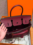 HM BIRKIN 25CM BURGUNDY TOGO LEATHER SILVER  HARDWARE