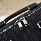 Weekender 40 Dior Oblique Jacquard  Black Grained Calfskin Frabic