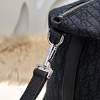 Weekender 40 Dior Oblique Jacquard  Black Grained Calfskin Frabic