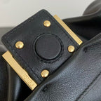 Fendi Mamma Baguette Drawstring Shoulder Bag Black Nappa Leather