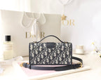 Dior Miss Montaigne Bag Black Canvas Calfskin