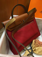 HM 2025 Herbag Zip 31 Dark Red Brown Leather Canvas