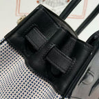 HM 2025 Birkin 30cm Black White Swift Cowhide Canvas Fabric With Waffle Panda