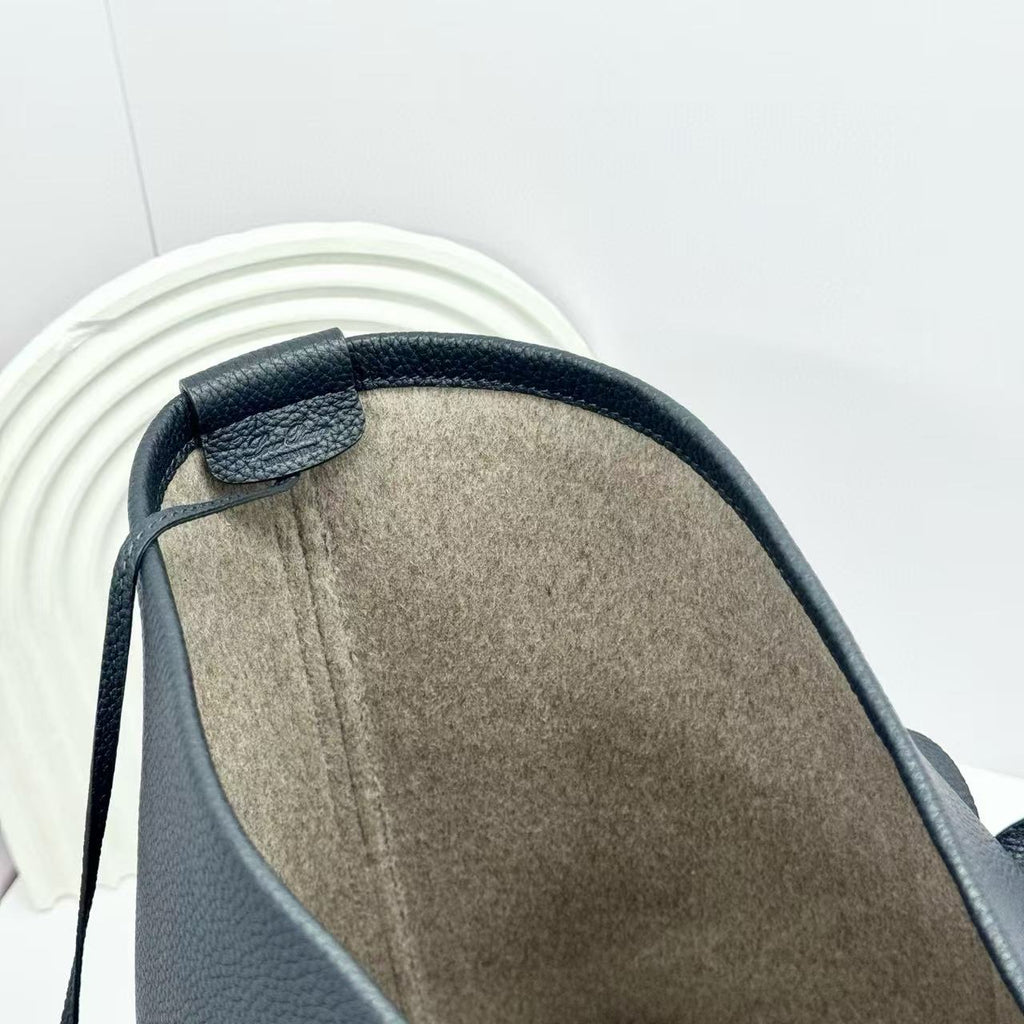 Loro Piana Ghiera Tote 40cm Bag Deep Blue Calfskin