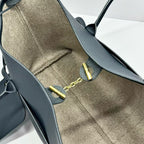 Loro Piana Ghiera Tote 40cm Bag Deep Blue Calfskin