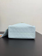 Chanel 2025 Hobo Bag 40cm Light Blue Grained Calfskin