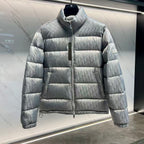 Dior Oblique Down Jacket Gray Polyester Down