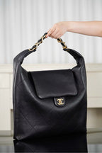 CC 2025 Bag 53cm Black Gold Calfskin 300852 Best Version