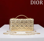 CD 25 Bag Gold Metalic Lambskin