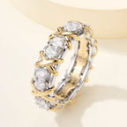 SIXTEEN STONE SILVER GOLD RING