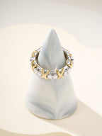 SIXTEEN STONE SILVER GOLD RING