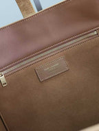 YSL 50 Bag Gold Hardware Tan Suede
