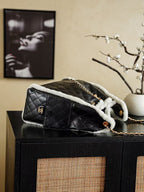 CC 25C Hobo Bag 40cm Black White Lambskin Gold Hardware