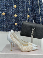 Jimmy Choo 2025 Love Pump White Mesh Leather