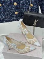 Jimmy Choo 2025 Love Pump White Mesh Leather