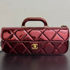 Chanel Flap Bag With Top Handle Metallic Mirror Calfskin And Gold-Tone Metal