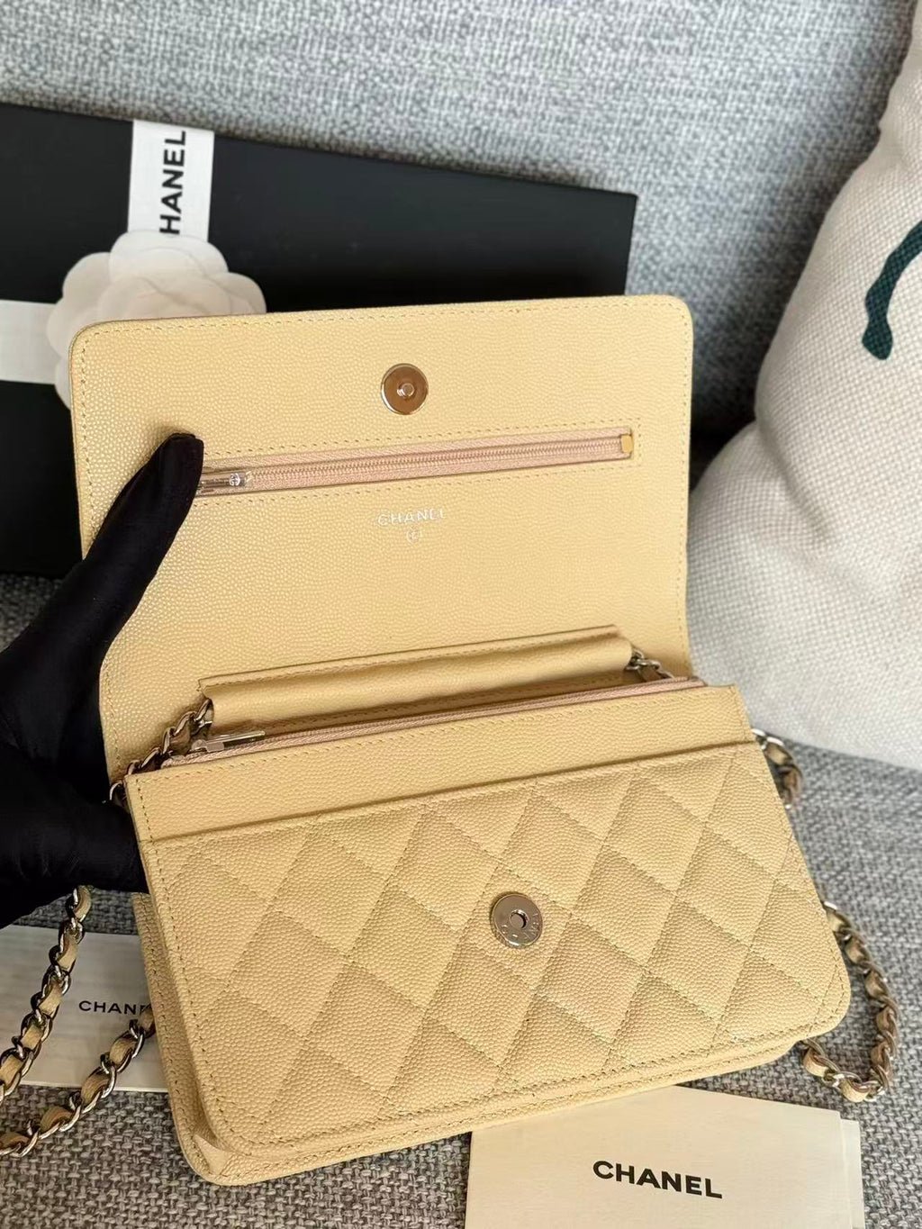 Chanel 2025 Woc Beige Caviar Leather With Gold Hardware