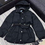 Prada 2025 Belted Jacket Black Down Re-Nylon