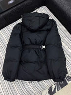 Prada 2025 Belted Jacket Black Down Re-Nylon