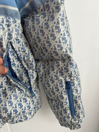 Dior 2026 Oblique Cropped Puffer Jacket Blue White Polyester Down