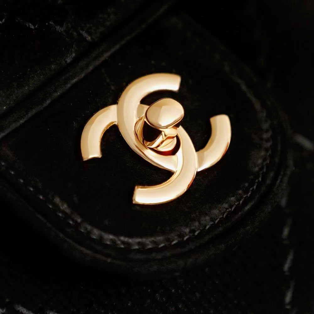 Chanel 2026 Ultimate Stitch Bag 30cm Beige and Black Suede Leather
